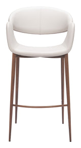 Limay Beige & Walnut Barstool - Ornate Home