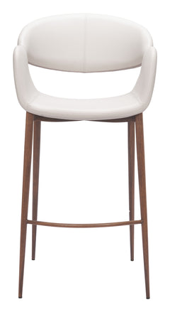 Limay Beige & Walnut Barstool - Ornate Home