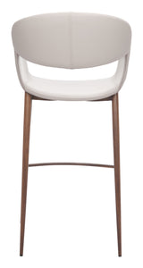 Limay Beige & Walnut Barstool - Ornate Home