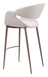 Limay Beige & Walnut Barstool - Ornate Home