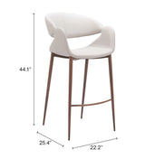Limay Beige & Walnut Barstool - Ornate Home