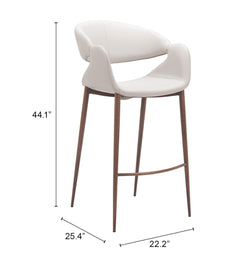 Limay Beige & Walnut Barstool - Ornate Home