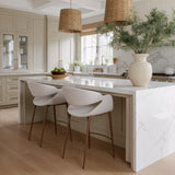 Limay Beige & Walnut Counter Stool - Ornate Home