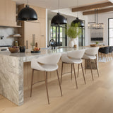 Limay Beige & Walnut Counter Stool - Ornate Home