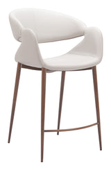 Limay Beige & Walnut Counter Stool - Ornate Home