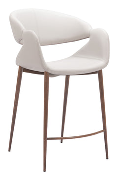 Limay Beige & Walnut Counter Stool - Ornate Home