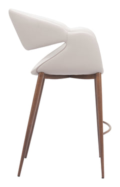 Limay Beige & Walnut Counter Stool - Ornate Home