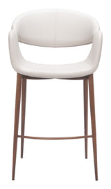 Limay Beige & Walnut Counter Stool - Ornate Home