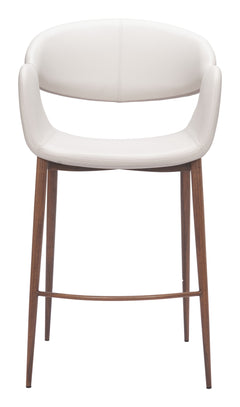 Limay Beige & Walnut Counter Stool - Ornate Home