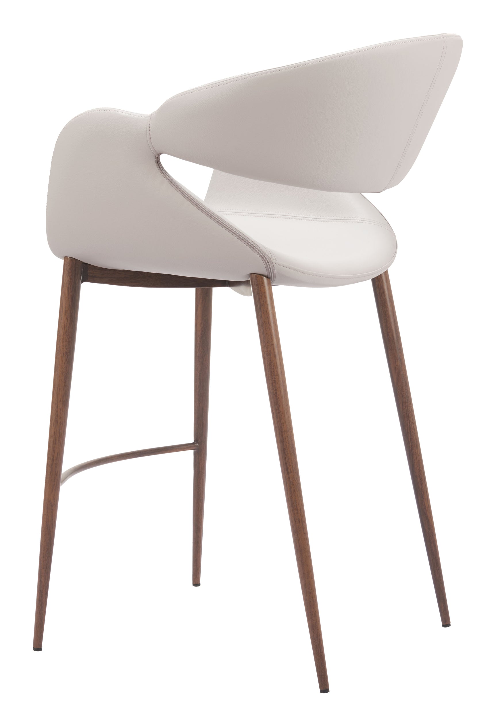 Limay Beige & Walnut Counter Stool - Ornate Home
