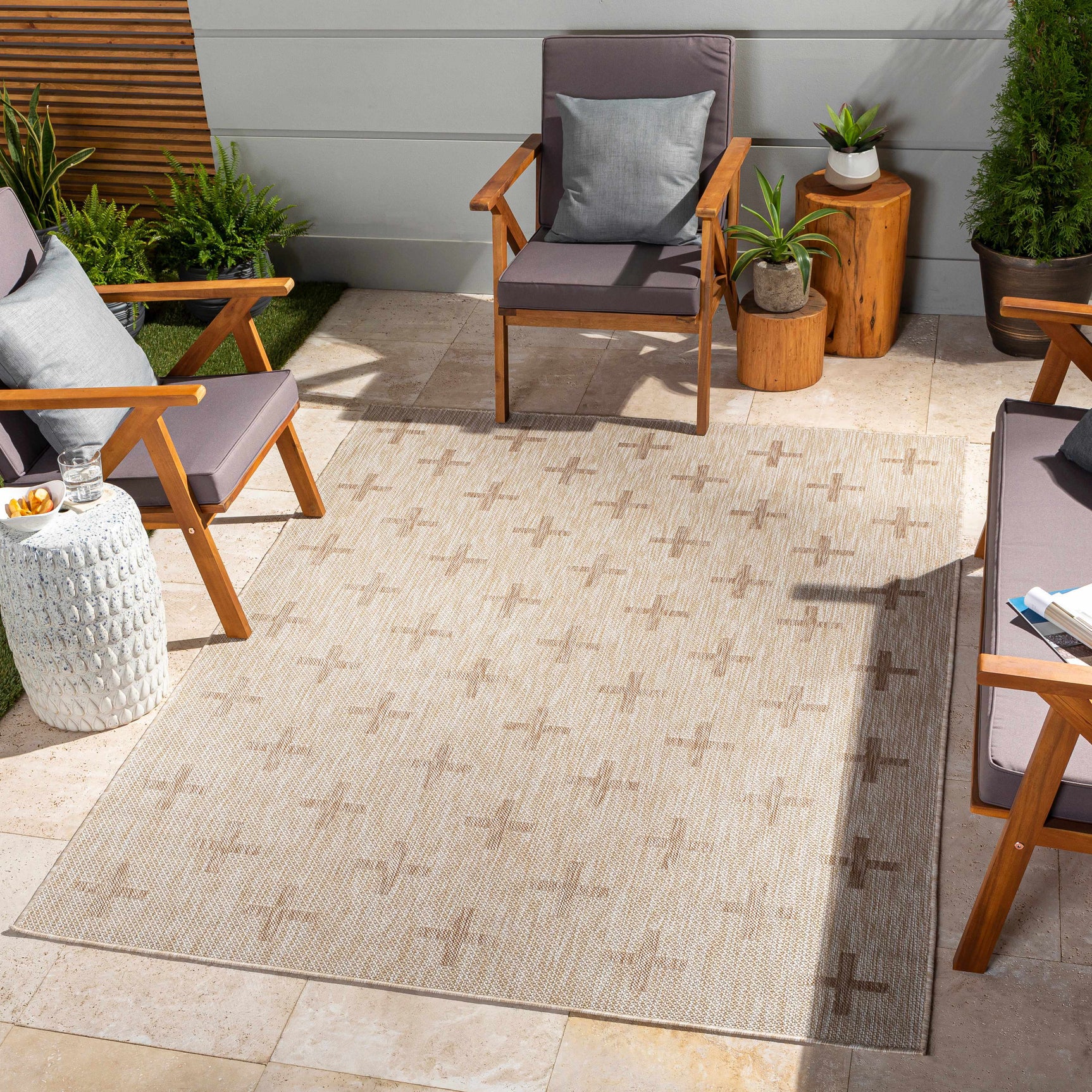 Limbo Beige Outdoor Area Rug - Ornate Home