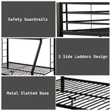 Limbra Sandy Black Bunk Bed (Twin XL/Queen) - Ornate Home