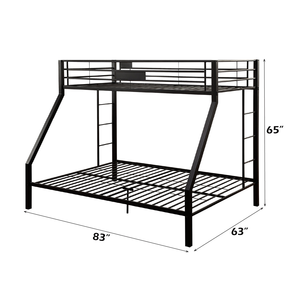 Limbra Sandy Black Bunk Bed (Twin XL/Queen) - Ornate Home
