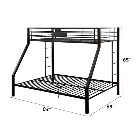 Limbra Sandy Black Bunk Bed (Twin XL/Queen) - Ornate Home