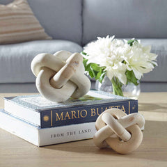 Limestone Link Brown/White Sculptures (Set of 2) - Ornate Home