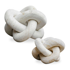 Limestone Link Brown/White Sculptures (Set of 2) - Ornate Home