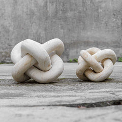 Limestone Link Brown/White Sculptures (Set of 2) - Ornate Home