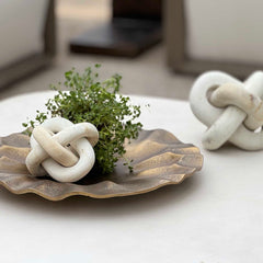 Limestone Link Brown/White Sculptures (Set of 2) - Ornate Home