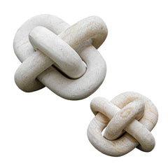 Limestone Link Brown/White Sculptures (Set of 2) - Ornate Home