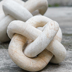 Limestone Link Brown/White Sculptures (Set of 2) - Ornate Home