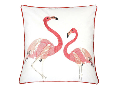 Lina Ivory/Pink 20" X 20" Pillow Pair Flamingo (Set of 2) - Ornate Home