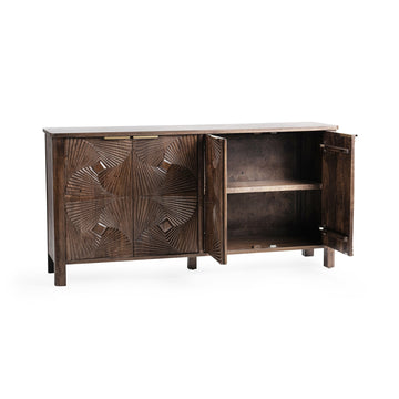Lina Kona Brown 4 Door Cabinet - Ornate Home