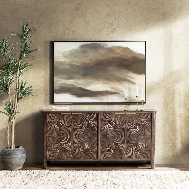 Lina Kona Brown 4 Door Cabinet - Ornate Home