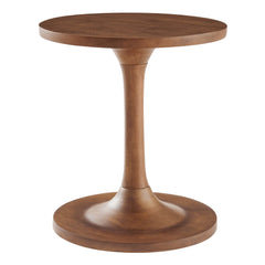 Lina Walnut Round Wood Side Table - Ornate Home
