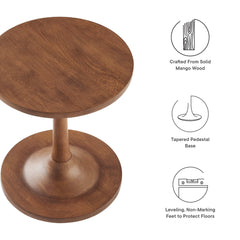 Lina Walnut Round Wood Side Table - Ornate Home