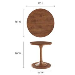 Lina Walnut Round Wood Side Table - Ornate Home