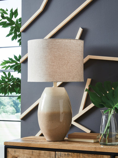 Linas Cream/Beige Metal Table Lamp (1/CN) - Ornate Home