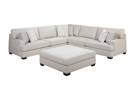 Lincoln Beige 4-Piece Sectional w/ Ottoman - Ornate Home