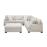 Lincoln Beige 4-Piece Sectional w/ Ottoman - Ornate Home