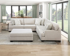 Lincoln Hall Beige Ottoman - Ornate Home
