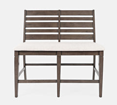 Lincoln Square Dark Espresso/Cream Ext Counter Dining Table w/ 4 Stools, Bench - Ornate Home