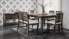 Lincoln Square Dark Espresso/Cream Ext Counter Dining Table w/ 6 Stools - Ornate Home
