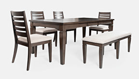 Lincoln Square Dark Espresso/Cream Ext Dining Table w/ 4 Chairs, Bench - Ornate Home