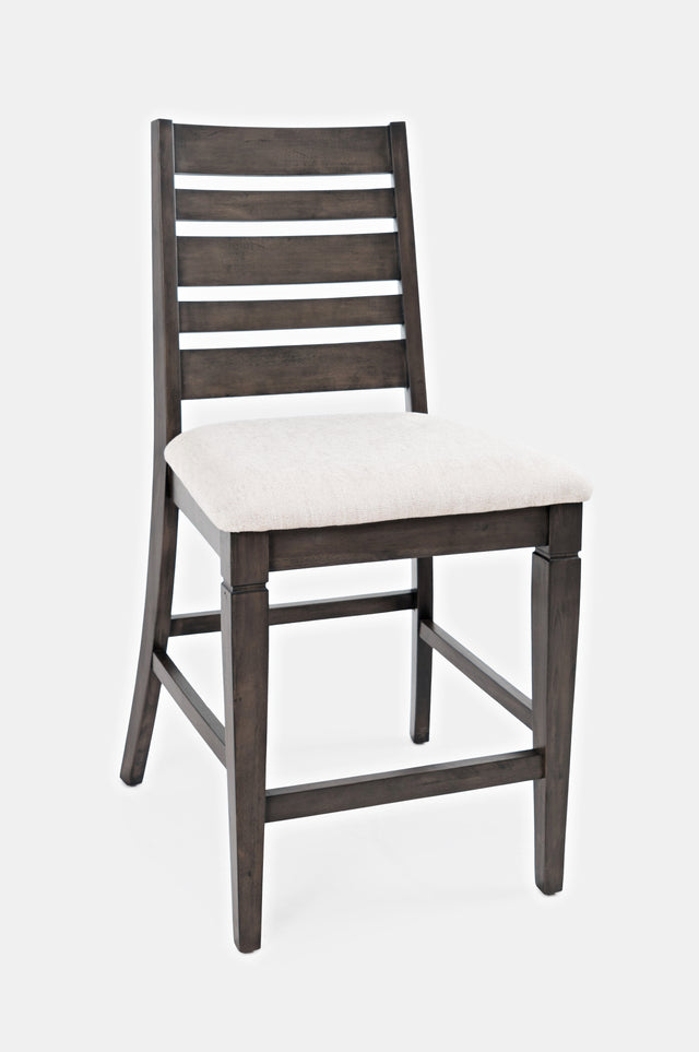 Lincoln Square Dark Espresso/Cream Ladderback Stool (Set of 2) - Ornate Home