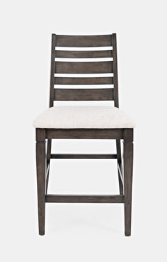 Lincoln Square Dark Espresso/Cream Ladderback Stool (Set of 2) - Ornate Home