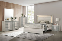 Lincolt Whitewash/Stone Gray Eastern King Bed - Ornate Home