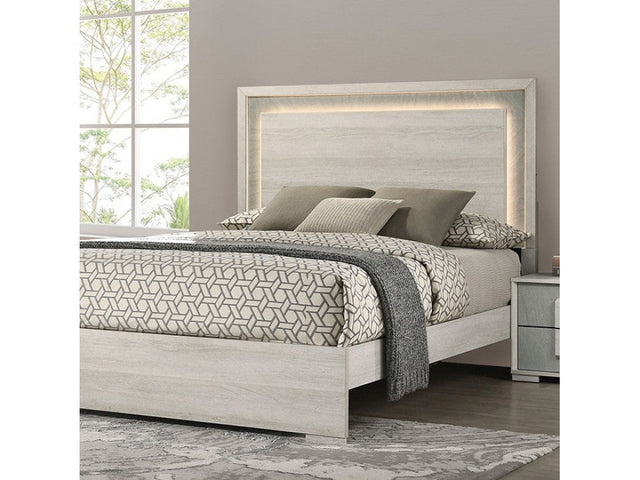 Lincolt Whitewash/Stone Gray Full Bed - Ornate Home