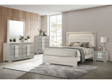 Lincolt Whitewash/Stone Gray Queen 4 Piece Bedroom Set - Ornate Home