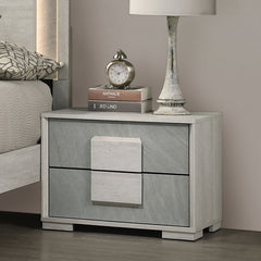 Lincolt Whitewash/Stone Gray Queen 5 Piece Bedroom Set w/2 Nightstands - Ornate Home