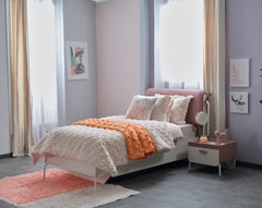 Linda Pink/White Kids Room Set (Twin Bed & Study Desk & Nightstand) - Ornate Home