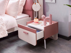 Linda Pink/White Nightstand - Ornate Home