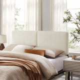 Lindee Cream Boucle Fabric Full Headboard - Ornate Home