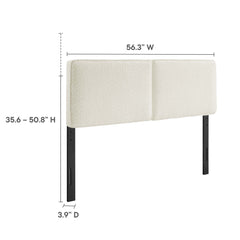 Lindee Cream Boucle Fabric Full Headboard - Ornate Home