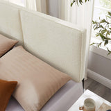 Lindee Cream Boucle Fabric Full Headboard - Ornate Home