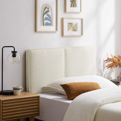 Lindee Cream Boucle Fabric Twin Headboard - Ornate Home