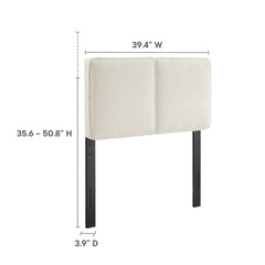 Lindee Cream Boucle Fabric Twin Headboard - Ornate Home